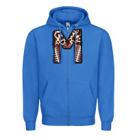 True Royal name footballcow print letter m Zipper Hoodie - CowhideDigitalArt