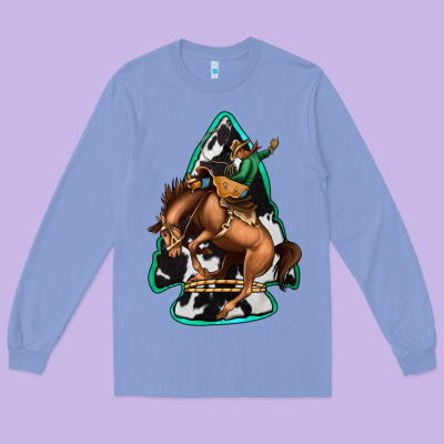 Bucking Bronco Arrowhead Long Sleeve Tee Designed By Jasminsmagicworld