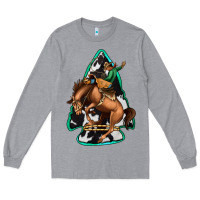 Heather Grey bucking bronco arrowhead Long Sleeve Tee - Jasminsmagicworld