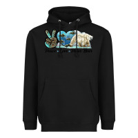 Black peace love polar bear Heavyweight Hoodie - LillyAllenDesigns