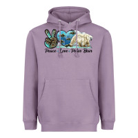 Lavender peace love polar bear Heavyweight Hoodie - LillyAllenDesigns