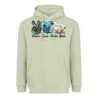 Matcha peace love polar bear Heavyweight Hoodie - LillyAllenDesigns