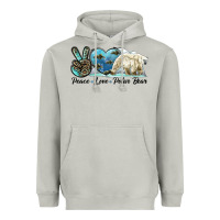 Moon Dust peace love polar bear Heavyweight Hoodie - LillyAllenDesigns