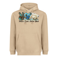Mushroom peace love polar bear Heavyweight Hoodie - LillyAllenDesigns