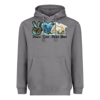 Peace Love Polar Bear Heavyweight Hoodie | Teevron