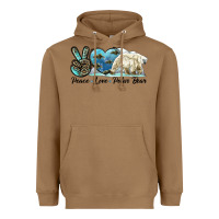 Toasted Coconut peace love polar bear Heavyweight Hoodie - LillyAllenDesigns