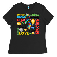 Black name puzzle ribbon of inspiration Ladies Tee - LillyAllenDesigns