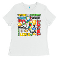 White name puzzle ribbon of inspiration Ladies Tee - LillyAllenDesigns