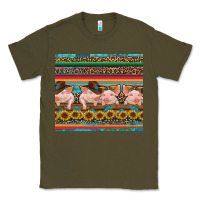 Army Green western serape pigs Classic Tee - RanaPortraitStore
