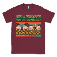 Burgundy western serape pigs Classic Tee - RanaPortraitStore