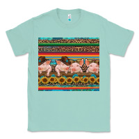 Seafoam western serape pigs Classic Tee - RanaPortraitStore
