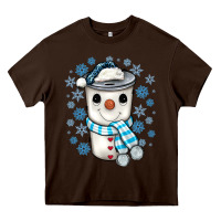 Chocolate Brown snowman coffee cup Heavy Core Tee - JahusDesignShop
