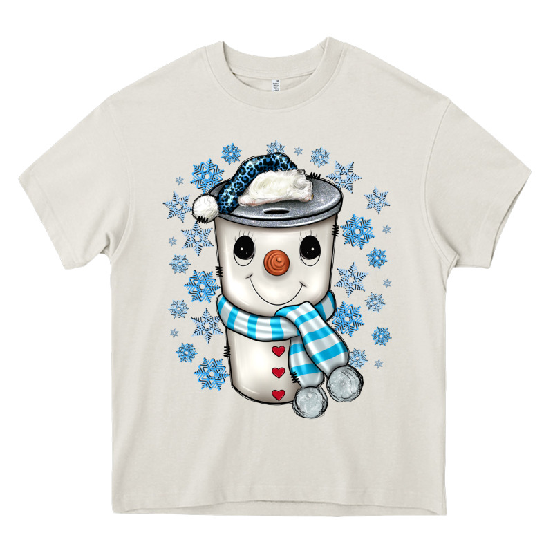 Snowman Coffee Cup Heavy Core Tee by JahusDesignShop | Teevron
