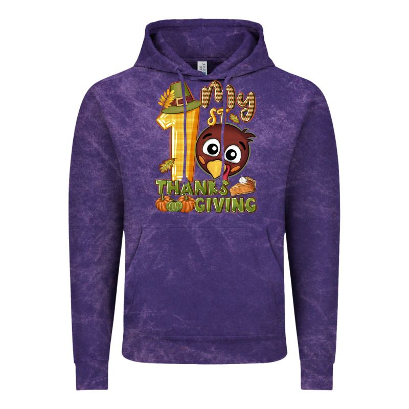 My 1st Thanksgiving With Turkey Vintage Hoodie by NancyCooperArtShop | Teevron
