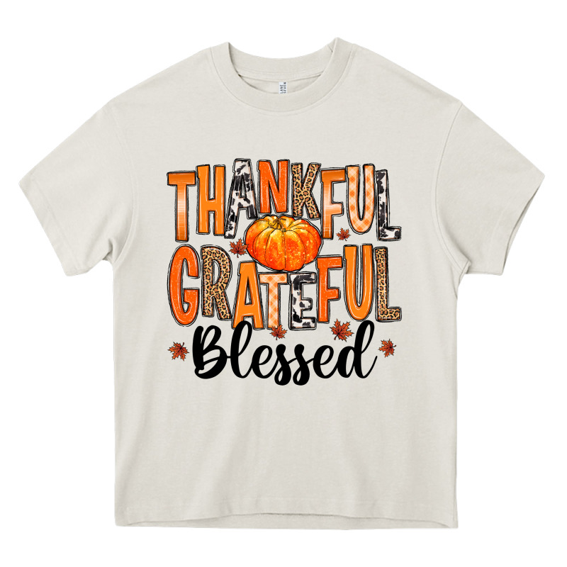 Thankful Grateful Blessed Heavy Core Tee by MaliasSmallBusiness | Teevron