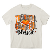 Cream Thankful Grateful Blessed Heavy Core Tee - MaliasSmallBusiness