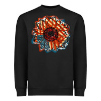 Black American Flag sunflower 4th of july Heavyweight Sweatshirt - FaDigitalArtStudio