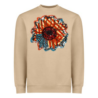 Mushroom American Flag sunflower 4th of july Heavyweight Sweatshirt - FaDigitalArtStudio