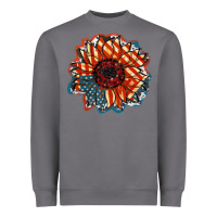 American Flag Sunflower 4th Of July Heavyweight Sweatshirt | Teevron