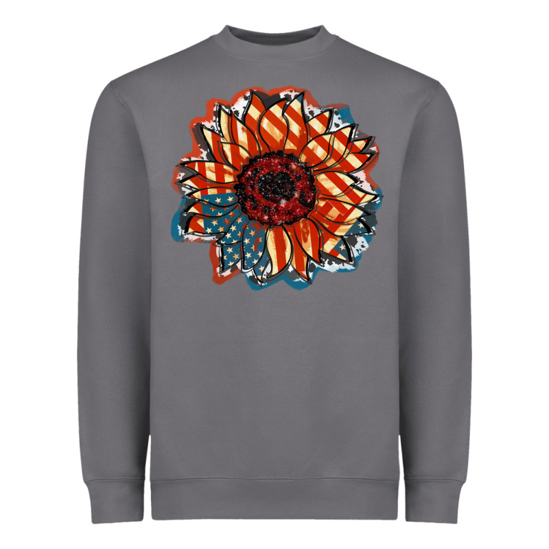 American Flag Sunflower 4th Of July Heavyweight Sweatshirt by FaDigitalArtStudio | Teevron