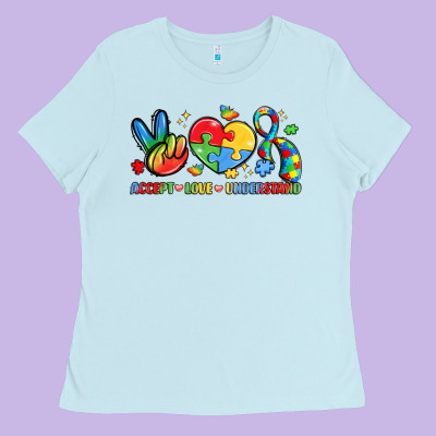 Accept Love Understand Ladies Tee Designed By Lillyallendesigns