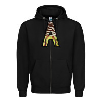 Black softball alphabet a Zipper Hoodie - CowhideDigitalArt
