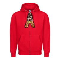 Red softball alphabet a Zipper Hoodie - CowhideDigitalArt