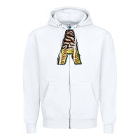 White softball alphabet a Zipper Hoodie - CowhideDigitalArt