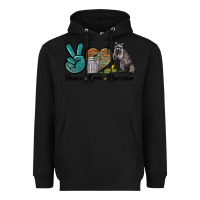Black Peace love raccoon Heavyweight Hoodie - LillyAllenDesigns