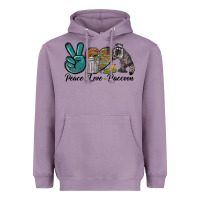 Lavender Peace love raccoon Heavyweight Hoodie - LillyAllenDesigns