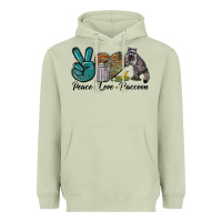 Matcha Peace love raccoon Heavyweight Hoodie - LillyAllenDesigns