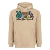 Mushroom Peace love raccoon Heavyweight Hoodie - LillyAllenDesigns
