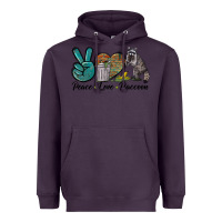 Plum Peace love raccoon Heavyweight Hoodie - LillyAllenDesigns