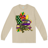 Mushroom louisiana map american flag mardi gras Long Sleeve Tee - CowGirlArtShop