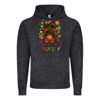 Vintage Black santa's favorite nurse afro messy bun Vintage Hoodie - texasbilliewilder