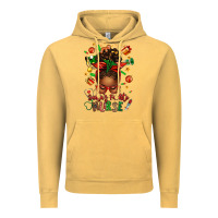 Vintage Mustard santa's favorite nurse afro messy bun Vintage Hoodie - texasbilliewilder