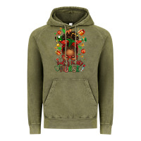 Vintage Olive santa's favorite nurse afro messy bun Vintage Hoodie - texasbilliewilder