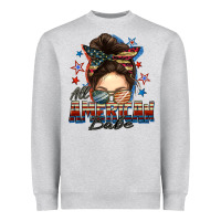 Heather Grey american babe messy bun Heavyweight Sweatshirt - FaDigitalArtStudio