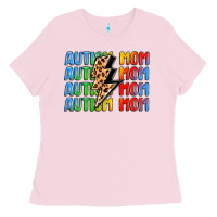 Bubblegum Pink autism mom lightning bolt Ladies Tee - LillyAllenDesigns