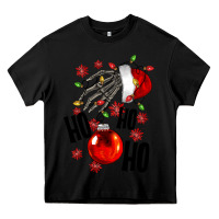 Black Ho ho ho skeleton Heavy Core Tee - NancyCooperArtShop