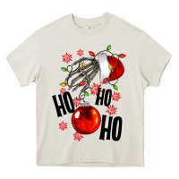 Cream Ho ho ho skeleton Heavy Core Tee - NancyCooperArtShop