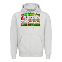Dove Grey Merry Christmas Zipper Hoodie - CowhideDigitalArt