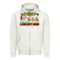 Oatmeal Heather Merry Christmas Zipper Hoodie - CowhideDigitalArt