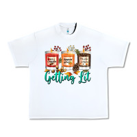 White Candles with Fall Getting Lit Urban Heavy Tee - texasbilliewilder