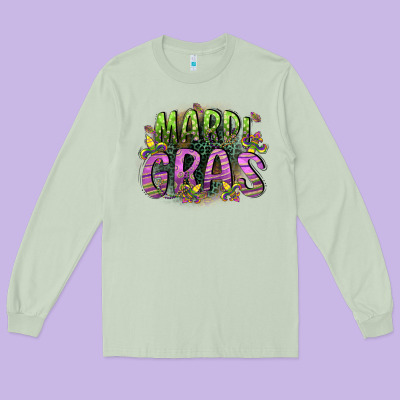 Mardi Gras Long Sleeve Tee Designed By Cowgirlartshop
