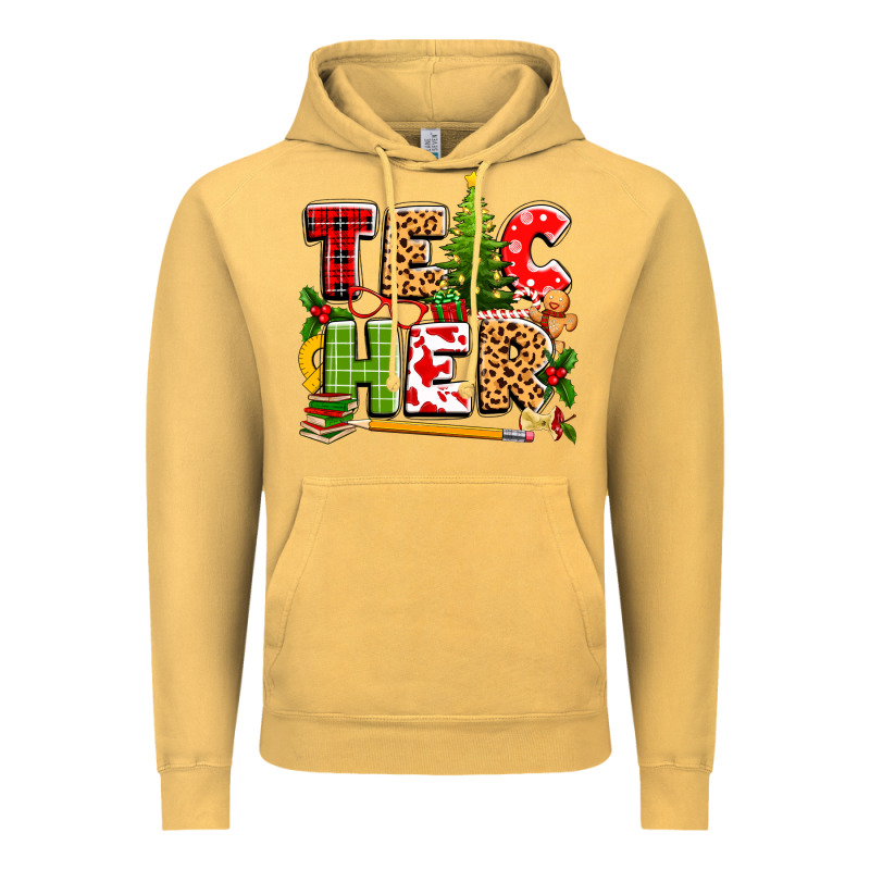 Teacher Christmas Vintage Hoodie by texasbilliewilder | Teevron