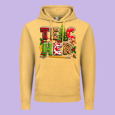 Teacher Christmas Vintage Hoodie Designed By Texasbilliewilder