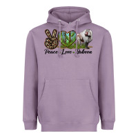 Lavender Leopard Peace Love Baboon Heavyweight Hoodie - LillyAllenDesigns
