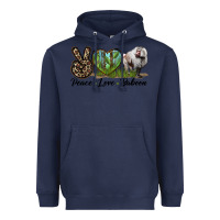 Navy Leopard Peace Love Baboon Heavyweight Hoodie - LillyAllenDesigns