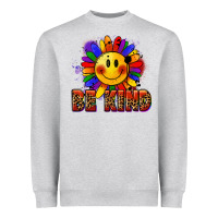 Heather Grey Be kind pride Heavyweight Sweatshirt - FaDigitalArtStudio